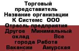 Торговый представитель › Название организации ­ К Системс, ООО › Отрасль предприятия ­ Другое › Минимальный оклад ­ 40 000 - Все города Работа » Вакансии   . Амурская обл.,Благовещенск г.